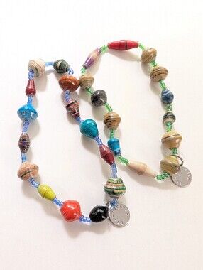 Bead For Life Handmade Rolled Paper Trade Bead Bohemian Layering Bracelets